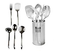 6Pc Stainless Steel Kitchen Cooking Tool Utensil Set Spoon Fork Ladle Turner