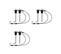 6pc Stainless Steel Quick Release Pin 6mm Dia. Locking Pin with Push Button Round Handle Lanyard Usable Length 35mm