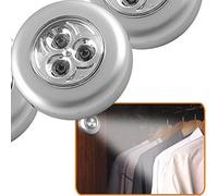 6pc Stick n Click LED Bright Lights - Click Push On Off Light For Kitchen Cupboard Garage