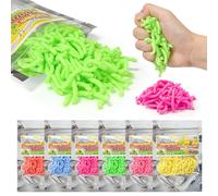 6pc Stretchy Fidget Toy, Colorful Sensory Fidget Worm Stretch Toys, Magic Worm Sticky Toy for Relieving Stress or Anxiety for Christmas Party Favors Stretchy Strings Toy & Stocking Stuffers