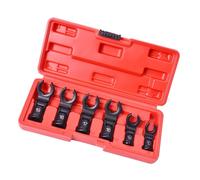 6pc Swivels Head Oil Pipe Brake Line Wrench Set Alloy Steel Compact Design for Hydraulic Systems Tight Access Areas Flexible Head Oil Pipe Wrench