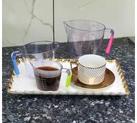 6pc Transparent Drastic Measuring Cup Set, Measuring Cup Stackable Clear Heat-Resistant Cup Easy to Read Measurements Water Measuring Cups for Home Kitchen Cooking (2 Sets of 3 pcs Cup)