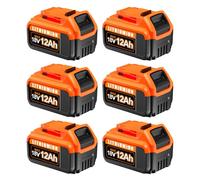 6PC Upgraded to 12000mAh Lith-ion 18V Replacement for Dewalt Battery Compatible with Dewalt 18 Volt Battery DCB184 DCB182 DCB181 DCB180 DCB201 DCB200 DCB204 (6PC)
