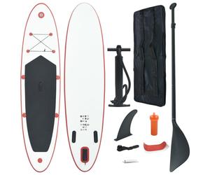 6pc vidaXL Stand Up Paddle Board Set - Red & White