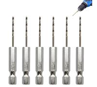6Pcs 1/4" Hex Shank Drill Bit Set - 2mm Drill Bits High-Speed Steel,Titanium Coated Small Drill Bits Twist Drill Bit for Wood, Stainless Steel, Metal, Plastic - Versatile Drilling