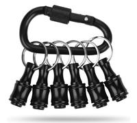 6Pcs 1/4 Inch Bit Holder Keychain, Aluminum Alloy Hex Shank Bit Holder Key Chain for Drill, Keychain Extension Bar Quick Change Bit Holders for Hand-Held Screwdrivers Drill Bits