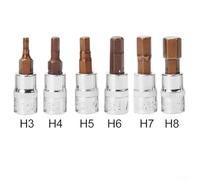 6pcs 1/4 Inch Hex Screwdriver Bit Socket Set, Chrome Vanadium Steel Hand Tool for Inner Hex Sockets, Sizes H3 to H8, 38mm Length, Compatible with Workshop, Factory, Repair Shop, an
