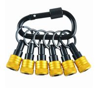 6Pcs 1/4inch Hexagon Shank Screwdriver Bit Holder Extension Rod Keychains Screw Adapter Drill Portable Handheld Bit Holder Carabiner Clip