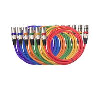 6pcs 1.5M/5ft XLR Cable DMX Stage Light Cable 3-Pin XLR Male to Female Plug Black PVC Jack for Moving Head Light Spotlight Par Light Microphone Mixer