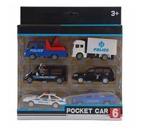 6pcs 1:60 Alloy Pull Back Car Toy Set, Children's Vehicle Toy with Realistic Design, Highly Detailed Diecast Model Cars for Kids Age 3+, Includes 4 Styles for Play and (Type B urban rescue series)