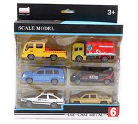6pcs 1:60 Alloy Pull Back Car Toy Set, Children's Vehicle Toy with Realistic Design, Highly Detailed Die Cast Model Cars for Kids Age 3+, Includes 4 Styles for Play and (C type urban transportation