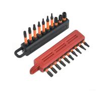 6PCS 10 Hole Screwdriver Bit Holder with Carabiner for Portable Tool Storage Belt Rubber Organizer for Secure Hex Shank Bit Management (Orange)