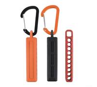 6PCS 10 Hole Screwdriver Bit Holder with Carabiner for Portable Tool Storage Belt Rubber Organizer for Secure Hex Shank Bit Management (black)