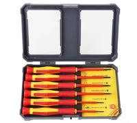6PCS 1000V Insulated Screwdriver Set with Magnetic Tips, PP+TPR Non-Slip Handle for Electrician Repair, Blackened in Storage Box