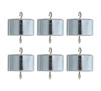 6pcs 100g Iron Hook Weights Set Silver Calibration Mass | Double hook hanger style, for physics experiments and scale balancing, sturdy metal build, suitable for lab and commercial