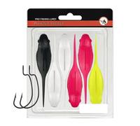 6pcs 10cm Tadpole Soft Bait for Fishing, Sinking & Floating Wobblers with Lifelike Design, Compatible with Multiple Fish Species, TPE+Metal Material, Includes 2 Fishing Hooks, Assorted Colors