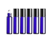 6PCS 10ml/0.33oz Cobalt Blue Essential Oil Roller Bottles Glass Roll On Bottles Stainless Steel Roller Ball Perfect for Fragrance Aromatherapy