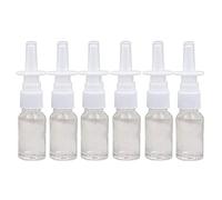 6PCS 10ml/0.34oz Empty Clear Glass Nasal Spray Bottle Pot With Fine Mist Sprayers Atomizers Pump Snoot Cleanser Container for Saline Applications Makeup Cosmetics Essential Oils