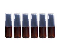 6Pcs 10ml Empty Brown Plastic Lotion Pump Bottle with Black Press Pump Head Refillable Sample Travel Bottles Toiletries Liquid Container Dispenser for Makeup Emulsion Body Wash Shampoo