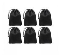 6Pcs 10x15cm/4x6 Inch Black Nylon Mesh Drawstring Bag Pouch String Bags Small Travel Storage Organizer for Mini Stuff Cellphone Mp3 Cosmetic
