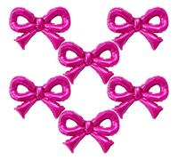 6PCS 12 * 9" Mini Bow Balloons Hot Pink Bow Balloons for Babi Pink Bow Party Bow Birthday Party for Girl Bridal Engagement Decor Coquette Cute Supplies for Bachelorette Baby Shower Decor