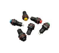 6Pcs 12mm DS-211/DS-213 Self-locking/Self-reset Plastic Push Button Switch Momentary 1A 250V AC 2PIN 6Color(Yellow,Self-locking)