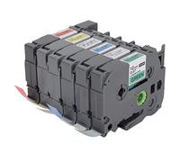 6Pcs 12mm Label Maker Tape, Clear Fast Printing High Toughness TZ Tape with Smart Sensing, Transparent Cover for Badges Job Cards Folder Labels Compatible with PT E100 D210 E300