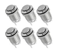 6pcs 12mm Push Button Switch Latching Momentary Self reset Waterproof Electric Power Button Switch On Off 2pin 1NO 3A/250V(High Round-Momentary)