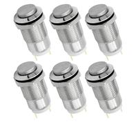 6pcs 12mm Push Button Switch Latching Momentary Self reset Waterproof Electric Power Button Switch On Off 2pin 1NO 3A/250V(High Round-Latching)