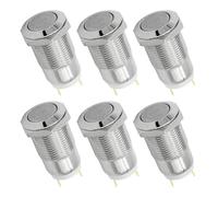 6pcs 12mm Push Button Switch Latching Momentary Self reset Waterproof Electric Power Button Switch On Off 2pin 1NO 3A/250V(Flat Round-Latching)