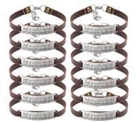 6PCS 12PCS Christian Bracelets for Women Baptism Faith Religious Inspirational Christian Gifts for Women God Is Within Her She Will Not Fall Psalm 46:5 Bracelets Engraved Bible Verse Christian Jewelry