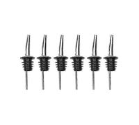 （6pcs） 12pcs Classic Stainless Steel Bottle Pourers, Tapered Pour Spout with Rubber Dust Caps for Restaurants