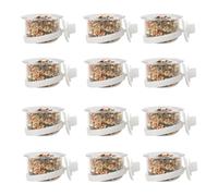 6PCS / 12PCS Clear Parrots Feeders Screw on Cage for Indoor Bird Large Capacity Birds Feeding Tool for Outdoor for Hangable for with Screw