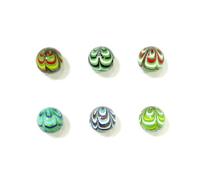 6PCS 16mm Green Glass Marbles, Handmade Ball Ornaments for Home Table, Vase and Garden Decor