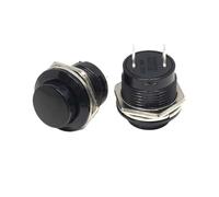 6PCS 16mm Momentary Push Button Switch 6A/125VAC 3A/250VAC Self Reset Round Switches R13-507 6Color(Black)