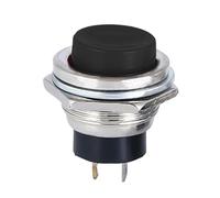 6pcs 16mm Round Momentary Switch 3A125VAC/6A125VAC DS-212 SPST Self-reset Push Button Switch Red/Green/Blue/Yellow/White/Black(Black)