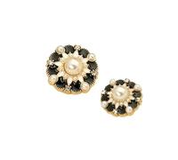 6pcs 18/23mm Flower Luxury Buttons for Clothing Women Coat Rhinestone Pearl On Sweaters Sewing Accessories for DIY Clothes Bags Wedding Bridal(Purple,23mm-6pcs)