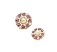 6pcs 18/23mm Flower Luxury Buttons for Clothing Women Coat Rhinestone Pearl On Sweaters Sewing Accessories for Clothing Decoration DIY Crafts(Purple red,18mm-6pcs)