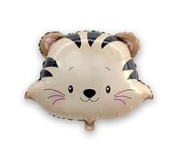 6PCS (18-24in) Safari Animal Foil Balloons, Jungle Safari Theme Birthday Party Decorations, Monkey Zebra Lion Elephant Helium Balloons, Animal Theme Birthday Party Supplies YuBeiKoo (Tiger Black)