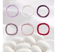 6PCS 19 Momme Mulberry Silk Hair Tie,100% Pure Silk Hair Scrunchie Worn on Trip, Party, Daily Life and Other Occasions, Suitable for Giving Yourself, Family and Friends Hair Accessorie(Combination 1)