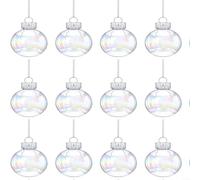 6pcs 2.5'' Christmas Decoration Balls, Plastic Clear Christmas Ball Set, DIY Fillable Decorative Balls for Home Wedding Party Decor (12PCS)
