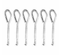6PCS 2-in-1 Tin Openers Manual, Metal Can Opener with Flat-top, Silver