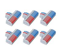6Pcs 2 in 12 Out Compact Wire Connector Electrical Lever Connectors with Rail and Screw Mounting for Quick and Safe Wiring