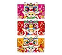 6Pcs 2025 Year of The Snake Money Pouches Festive Money Envelopes for New Year Blessing Cultural Chinese Envelopes Snake Luck Pouches