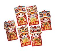 6Pcs 2026 Horse Year Red Envelope Money Pouches Chinese New Year Lucky Bag for Chinese Spring Festival Celebration Lucky Envelopes