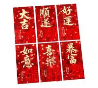 6PCS 2026 Year of Horse Paper Envelopes, Traditional Chinese Culture Practical Bless Words Red Pocket(Style B)