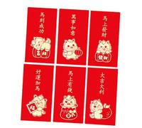 6Pcs 2026 Year of Horse Prosperity Envelopes Chinese New Year Red Money Pockets for Celebrations Traditional Blessing Money Envelopes