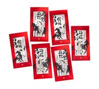 6Pcs 2026 Year of Horse Red Envelopes Paper Money Pocket Lucky Money Envelope for Wedding Chinese New Year Celebration Red Spring Festival