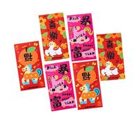6Pcs 2026 Year of Horse Red Envelopes Paper Money Pocket Lucky Money Envelope for Wedding Chinese New Year Celebration Red Spring Festival