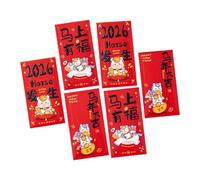 6Pcs 2026 Year of Horse Red Envelopes Paper Money Pocket Lucky Money Envelope for Wedding Chinese New Year Celebration Children Red Packet